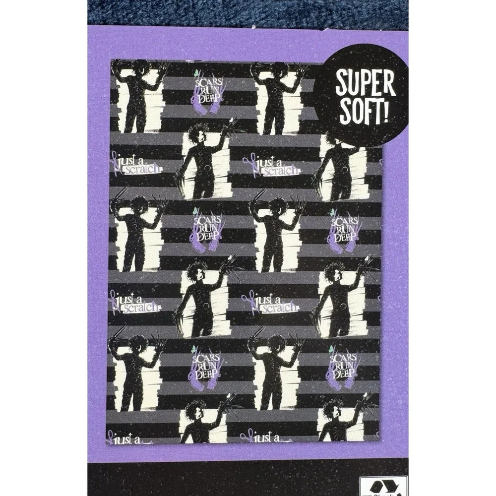Edward Scissorhands Plush Throw Blanket 50x70 Super Soft Goth Halloween NWT